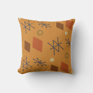1950s Geometric Abstract Art Burnt Orange Cushion