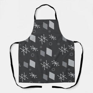 1950s Geometric Abstract Art Dark Grey Apron
