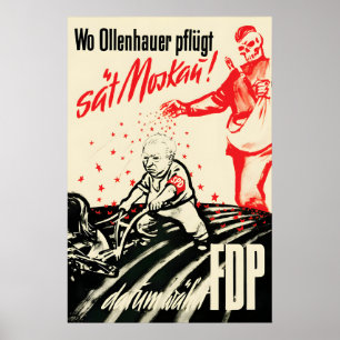 1950s German Election Poster FDP Political Wall