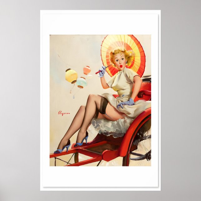 1950s Gil Elvgren Pin-Up Poster Something (Front)