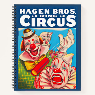 1950s Hagen Brothers Circus poster Notebook