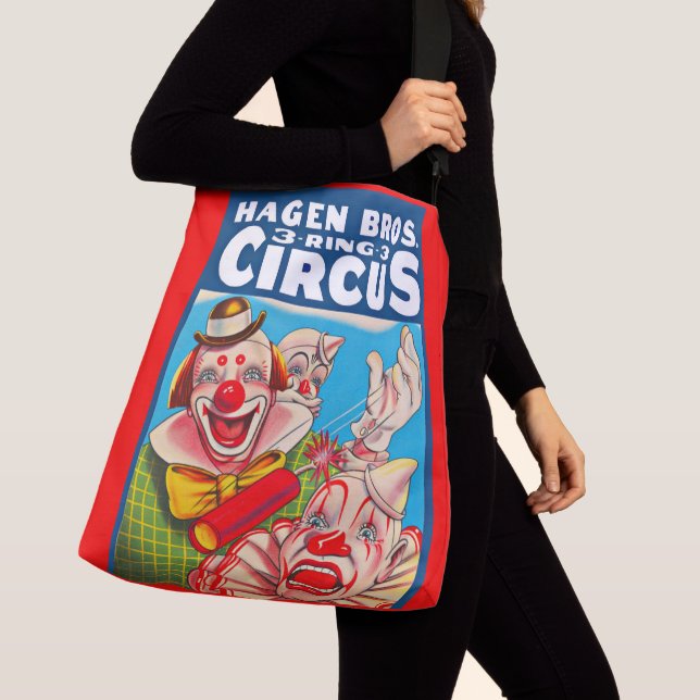 1950s Hagen Brothers Circus poster print Crossbody Bag (Close Up)