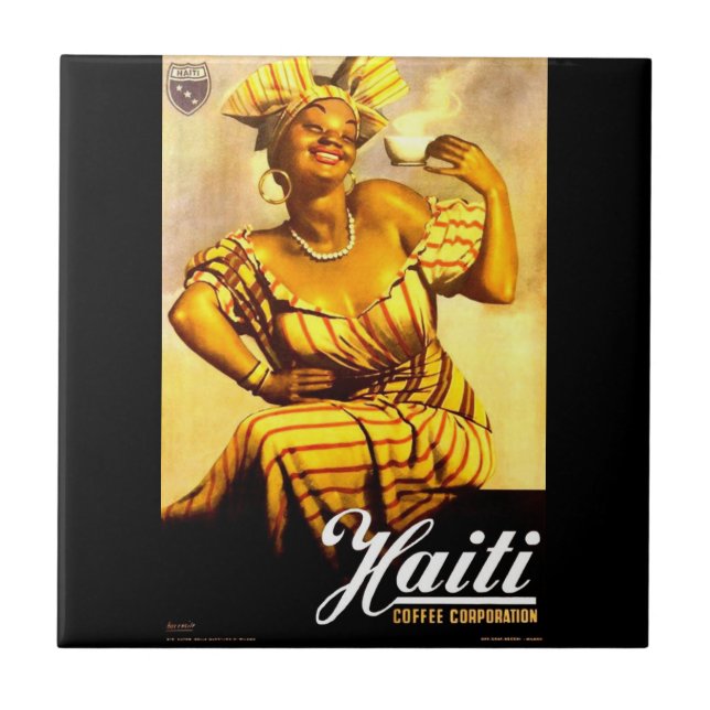 1950s Haiti Coffee Corporation ad Ceramic Tile (Front)