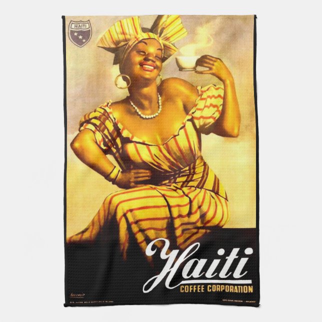 1950s Haiti Coffee Corporation ad Tea Towel (Vertical)