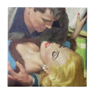 1950s hot office romance ceramic tile