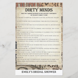 1950's Housewife Bridal Shower Game