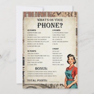 1950's Housewife Bridal Shower Game 5x7 Invitation