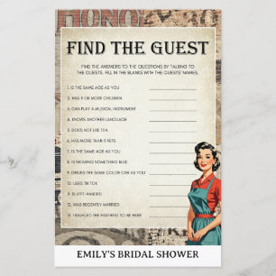  1950's Housewife Bridal Shower Games PRINTED