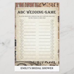  1950's Housewife Bridal Shower Games PRINTED