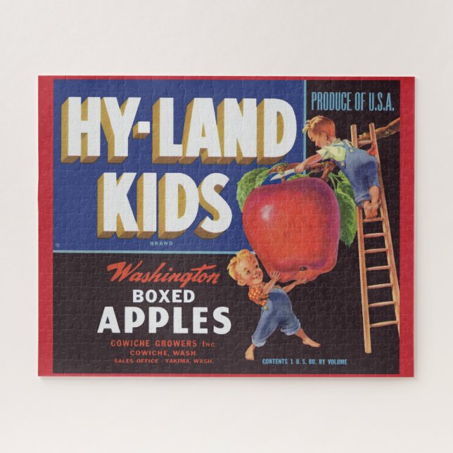 1950s Hyland Kids Washington Apples label Jigsaw Puzzle (Horizontal)