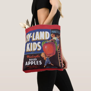 1950s Hyland Kids Washington Apples label print Tote Bag