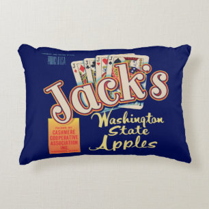 1950s Jack’s Washington State Apples crate label Decorative Cushion