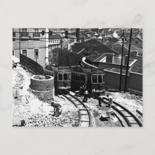 1950's Lisbon trams 723 and 728 Postcard