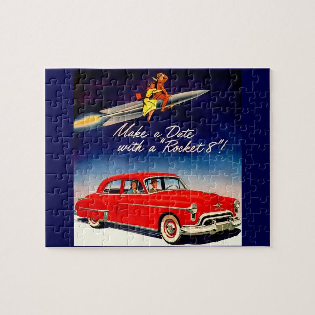 1950s Make a date with Rocket 8 Jigsaw Puzzle (Horizontal)