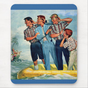 1950s menfolk hearkening to the siren's song mouse pad