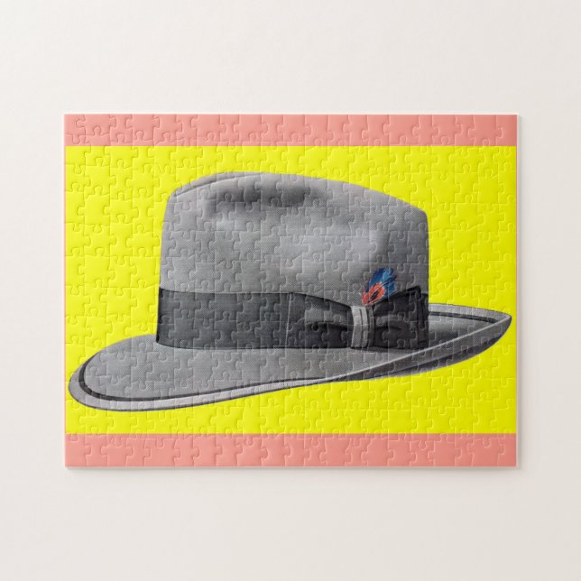 1950s mens fedora hat print jigsaw puzzle (Horizontal)