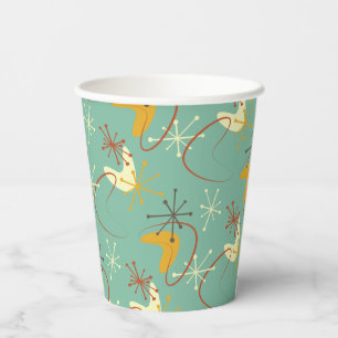 1950's Mid Century Modern Atomic Pattern Paper Cups