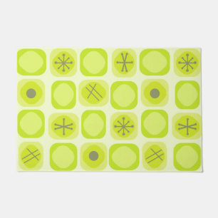 1950s Mod Art Soft Cubes Chartreuse Doormat