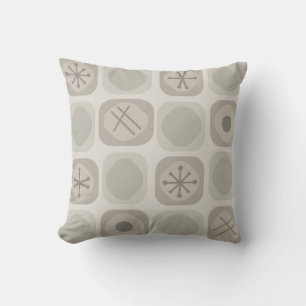 1950s Mod Art Soft Cubes Taupe Cushion