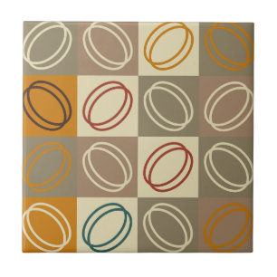 1950s Modern mid century pattern l Brown Ceramic Tile