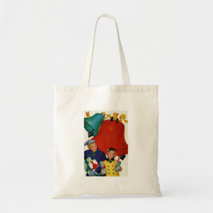 1950s Mum and Daughter Xmas Shopping Tote Bag