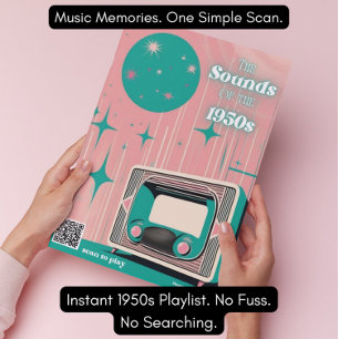 1950s Music Dementia Gift Poster with 50s Playlist