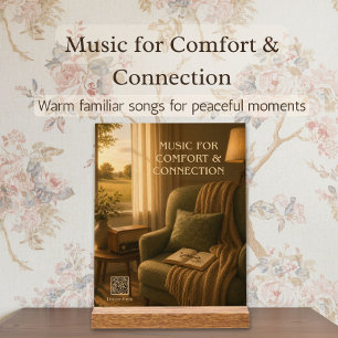 1950s Music Therapy QR Code Wall Art Vintage Cosy Acrylic Sign
