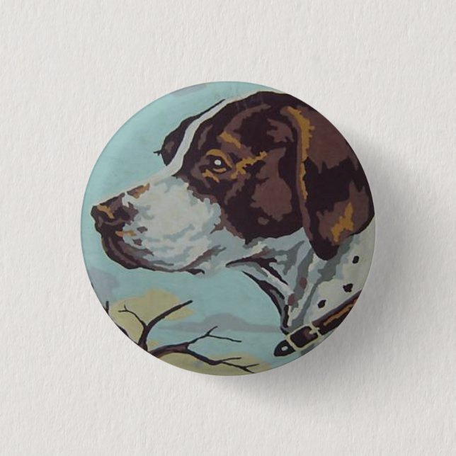 1950s Paint-by-Number English Springer Spaniel 3 Cm Round Badge (Front)