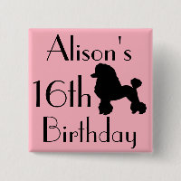 1950s Pink Poodle Skirt Inspired Button