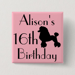 1950s Pink Poodle Skirt Inspired Button