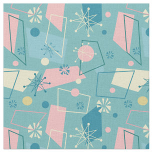 1950s Retro Atomic Pastel Pattern Fabric