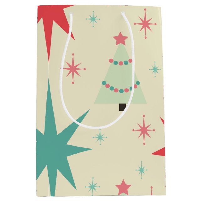 1950s Retro Christmas Medium Gift Bag (Front)