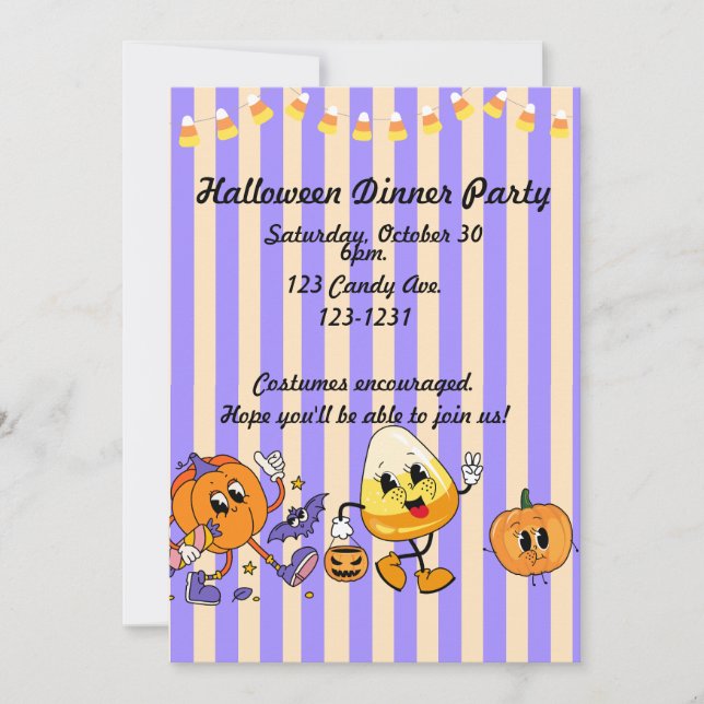 1950's Retro-cute Halloween Invitation (Front)