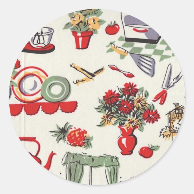 1950's Retro Designs Classic Round Sticker (Front)