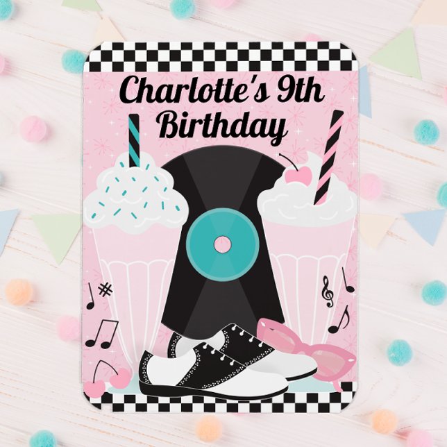 1950s Retro Diner Birthday Party Favour Magnet – S (Birthday Magnet Favor)