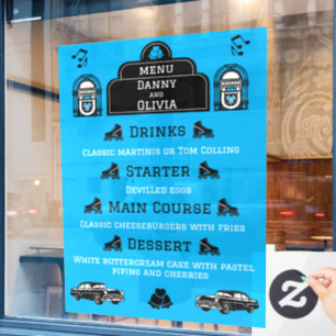 1950s Retro Diner Wedding Menu