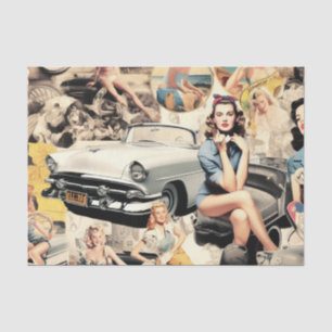 1950S Retro Girls Collage Tissue Paper
