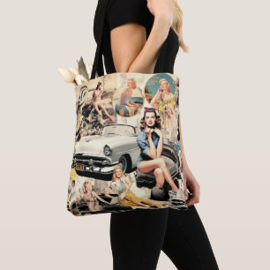 1950S Retro Girls Collage Tote Bag