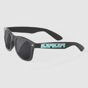 1950s Retro Music Records Blue Sunglasses