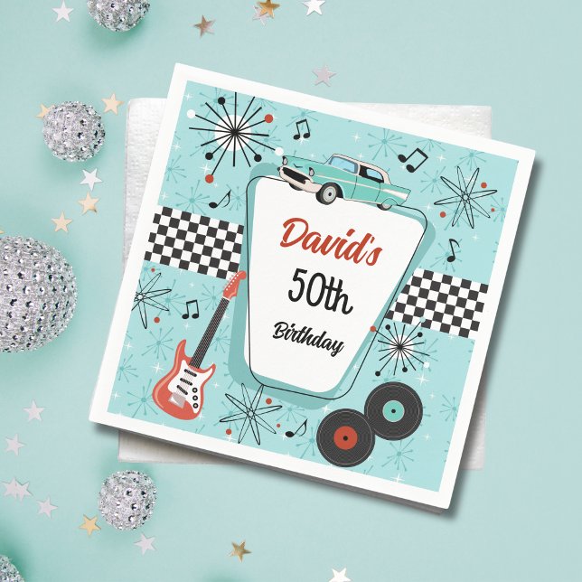 1950's Retro Party  Napkin (Retro 1950s party napkins
)