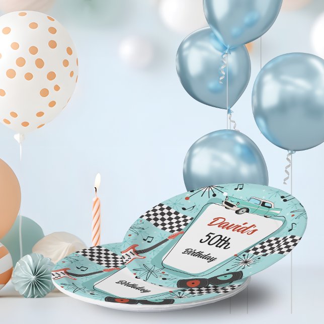 1950's Retro Party  Paper Plate (Retro 1950s paper plates)