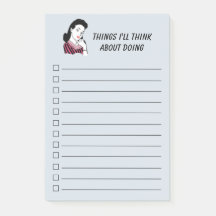 1950's Retro Woman Checklist, blue