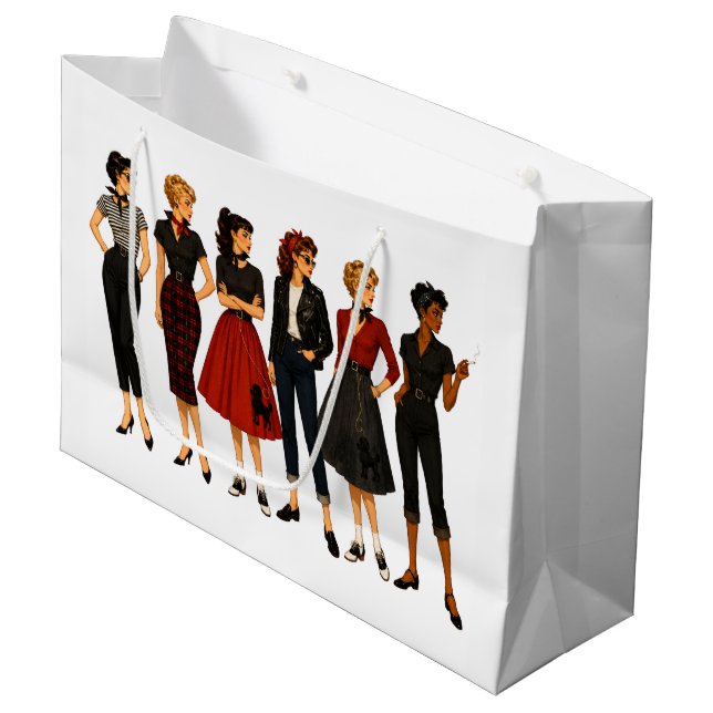 1950s Rockabilly Rebels Large Gift Bag (Front Angled)