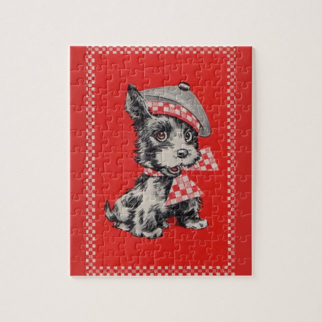 1950s Scottie dog in red Jigsaw Puzzle (Vertical)