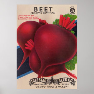 1950s seed packet beets  poster