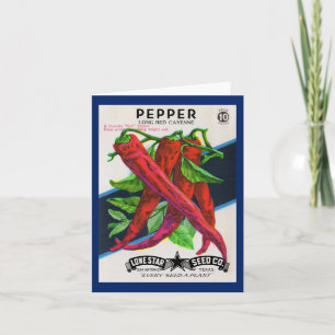  1950s seed packet cayenne pepper print note card