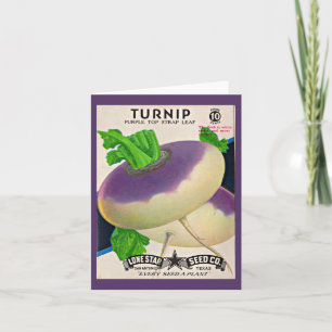 1950s seed packet turnips print note card