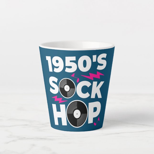 1950's Sock Hop 50's Dance Theme Party  Latte Mug (Front)
