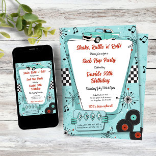 1950's Sock Hop Party Invitation