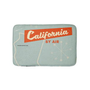 1950s style California "by air" travel poster Bath Mat